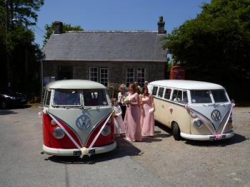 two vw campers on a wedding