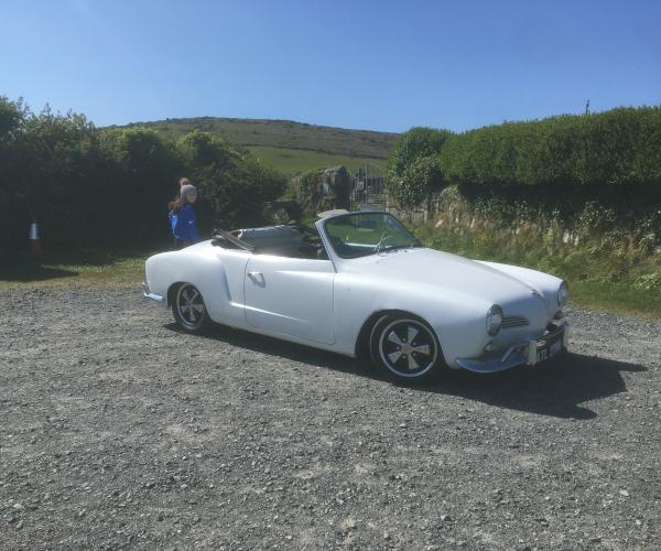 VW Karmann Ghia for weddings in Cornwall