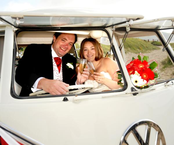 Wedding car at the Pednolva Hotel in St Ives