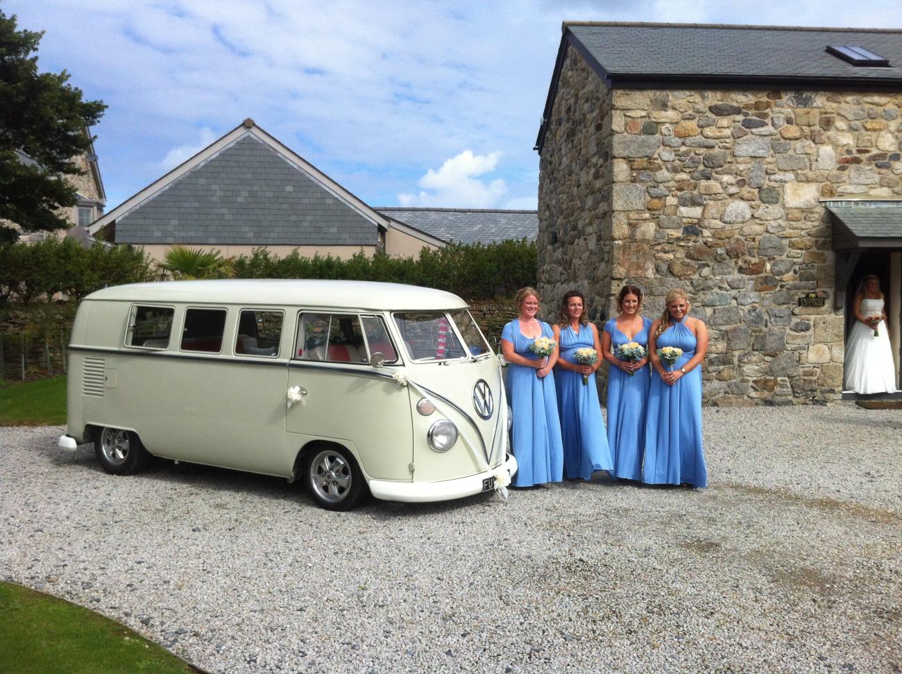 wedding camper with bridesmaids