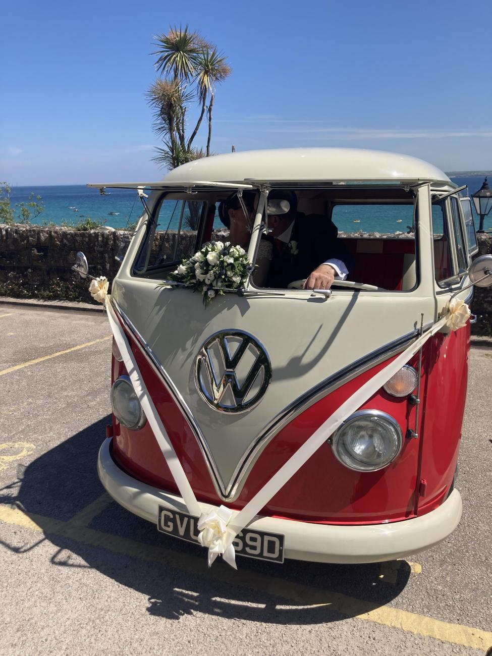 Romeo- vw split screen by the beach