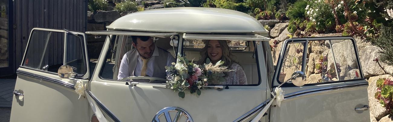 wedding cars at Tremeneree Sculpture Gardens